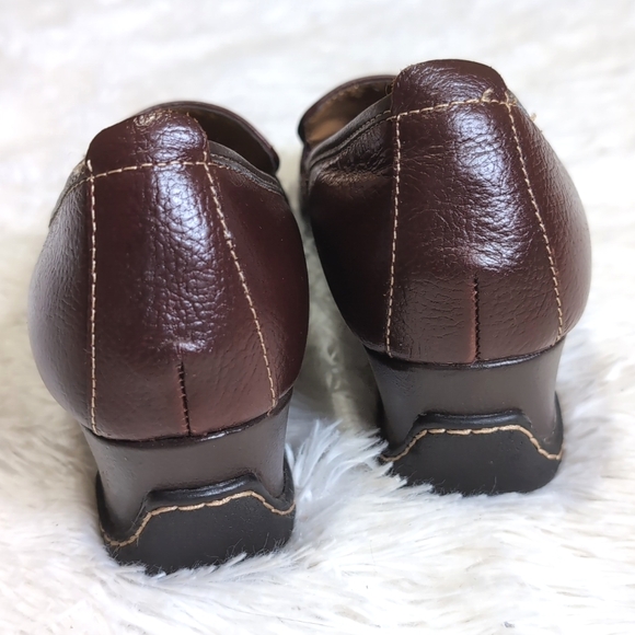 Bjorndal Genuine Leather Brown Wedge Loafers Size 10 - Picture 5 of 13